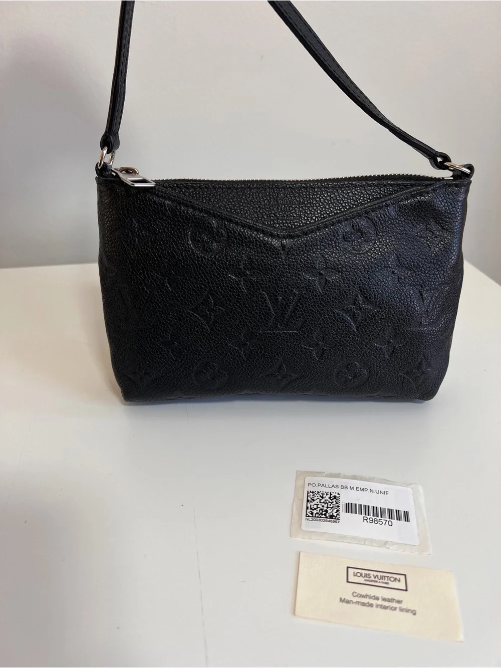 Louis Vuitton Black Embossed Monogram Crossbody Pochette